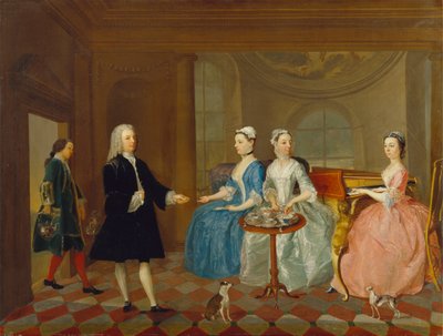A Family Being Served with Tea by Unbekannt Unbekannt